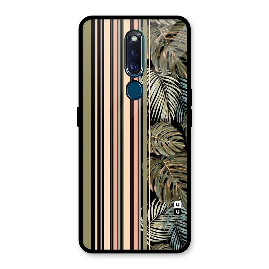 Visual Art Leafs Glass Back Case for Oppo F11 Pro