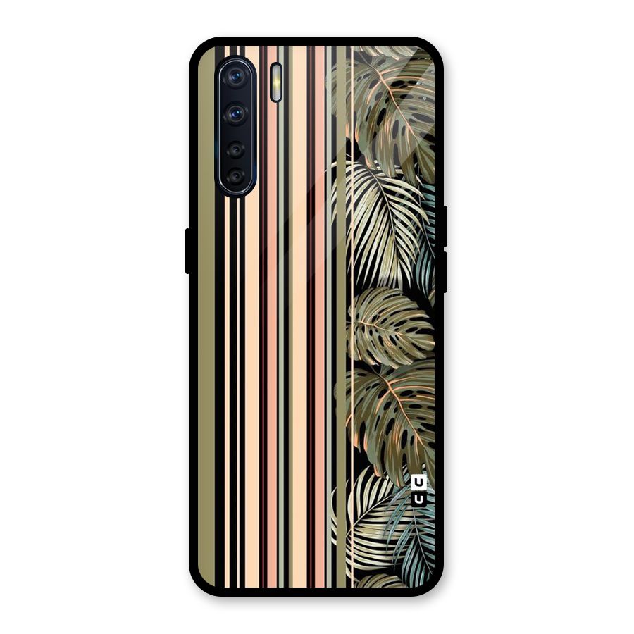 Visual Art Leafs Glass Back Case for Oppo F15