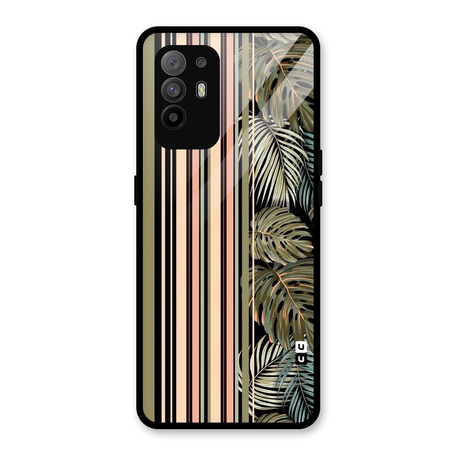 Visual Art Leafs Glass Back Case for Oppo F19 Pro Plus 5G