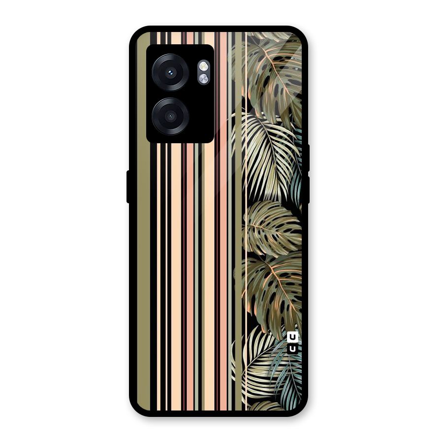 Visual Art Leafs Glass Back Case for Oppo K10 (5G)