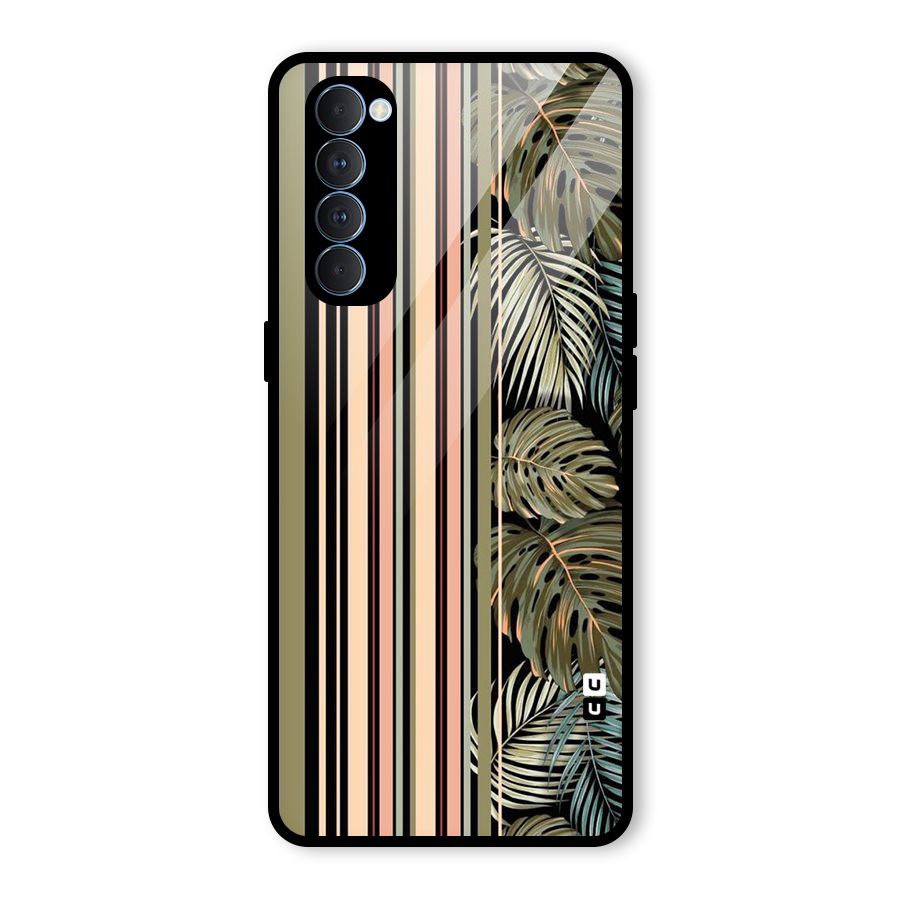 Visual Art Leafs Glass Back Case for Oppo Reno4 Pro