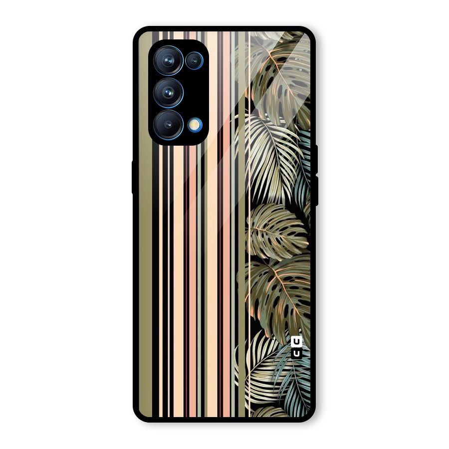 Visual Art Leafs Glass Back Case for Oppo Reno5 Pro 5G