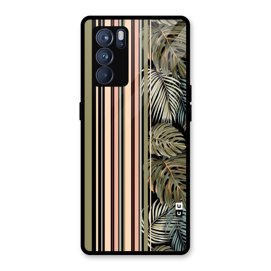 Visual Art Leafs Glass Back Case for Oppo Reno6 Pro 5G