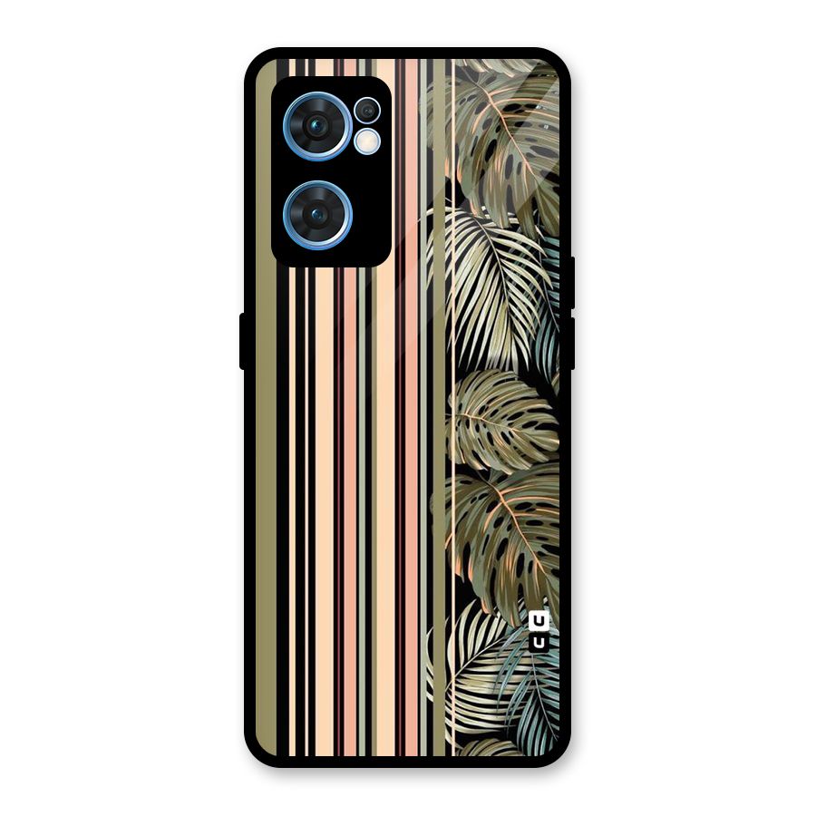 Visual Art Leafs Glass Back Case for Oppo Reno7 5G