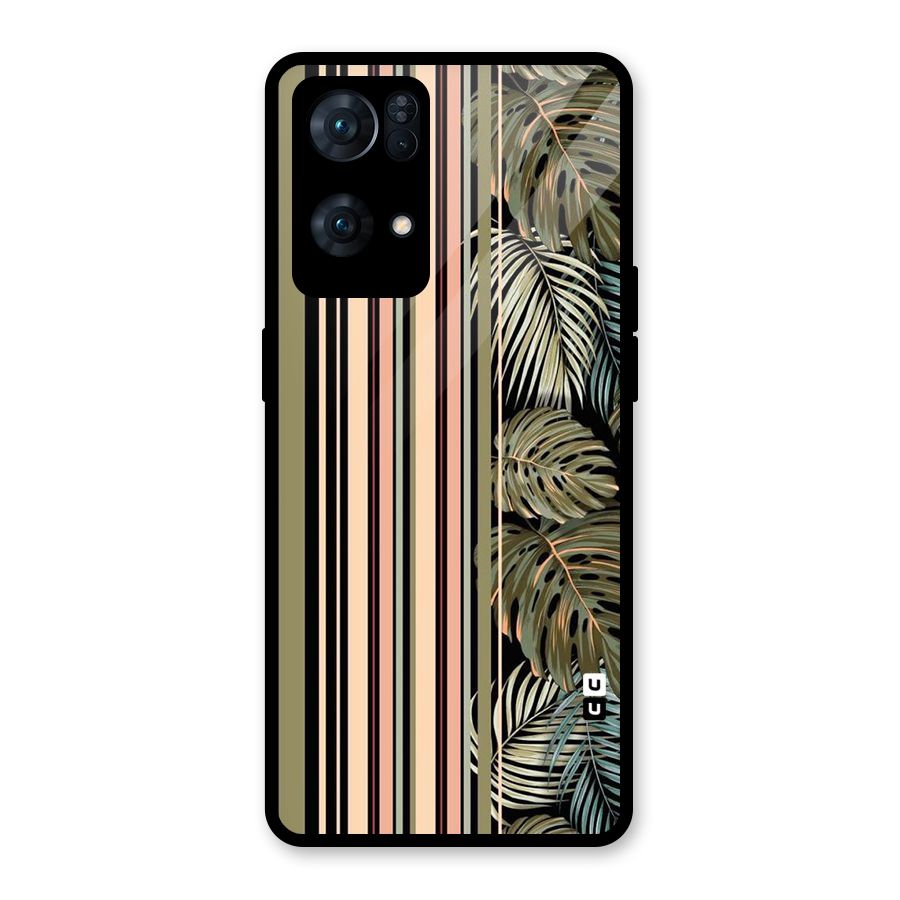 Visual Art Leafs Glass Back Case for Oppo Reno7 Pro 5G