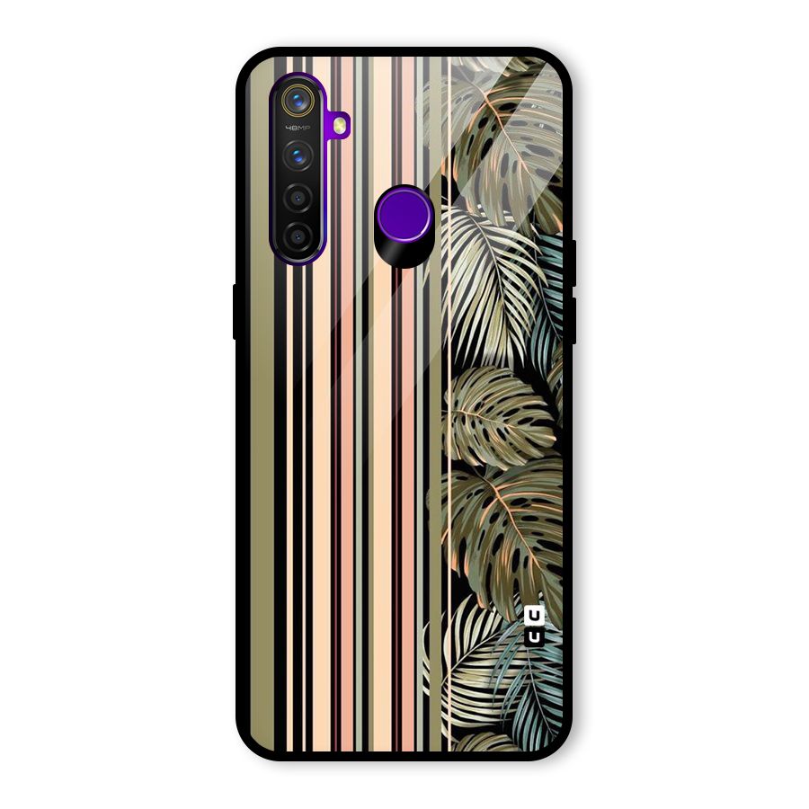 Visual Art Leafs Glass Back Case for Realme 5 Pro