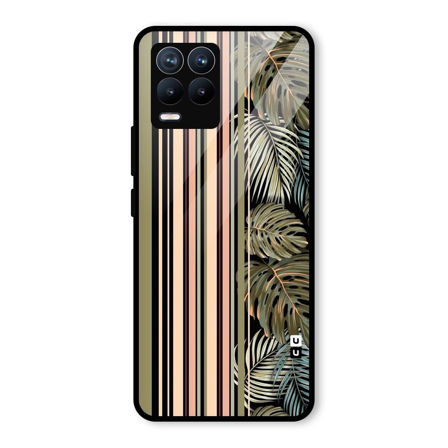 Visual Art Leafs Glass Back Case for Realme 8 Pro