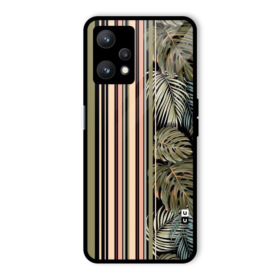 Visual Art Leafs Glass Back Case for Realme 9 Pro 5G