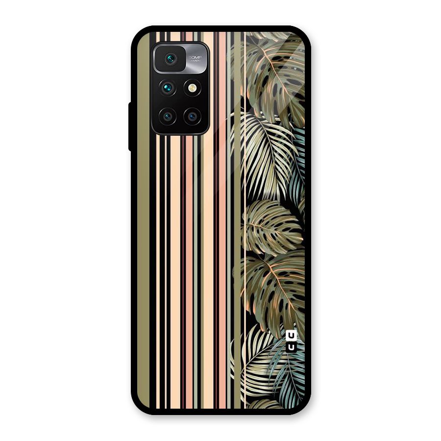 Visual Art Leafs Glass Back Case for Redmi 10 Prime