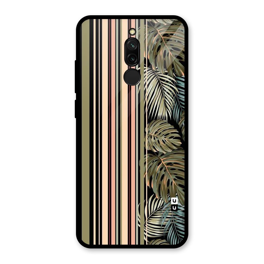 Visual Art Leafs Glass Back Case for Redmi 8
