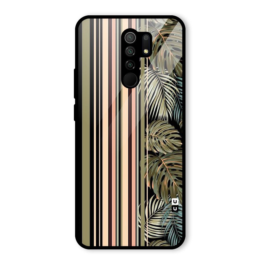 Visual Art Leafs Glass Back Case for Redmi 9 Prime