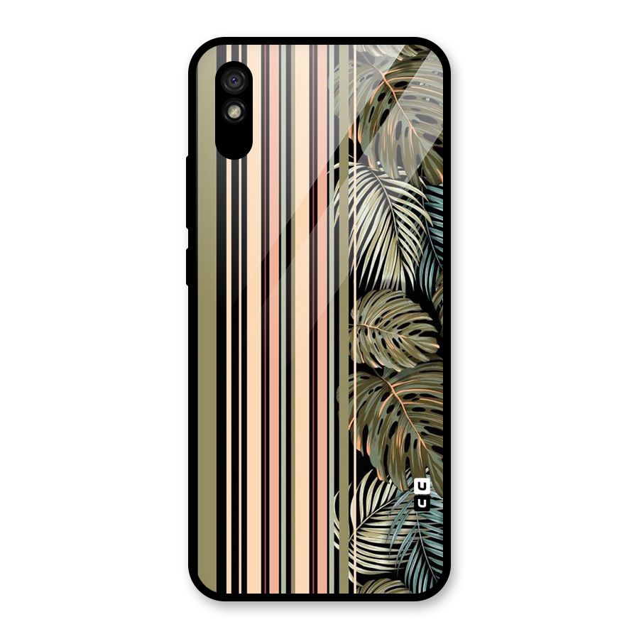 Visual Art Leafs Glass Back Case for Redmi 9i