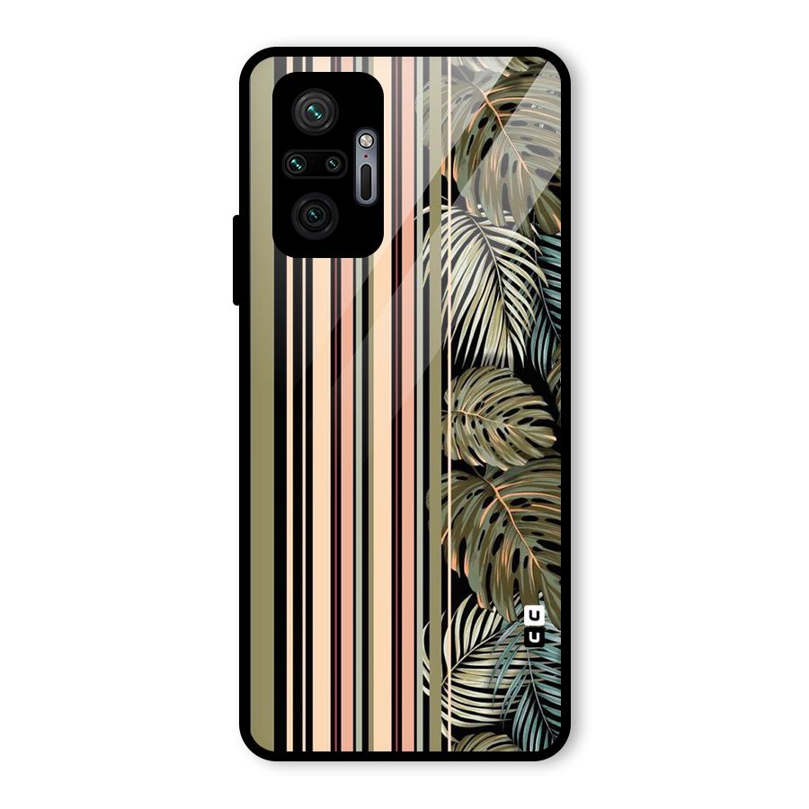 Visual Art Leafs Glass Back Case for Redmi Note 10 Pro