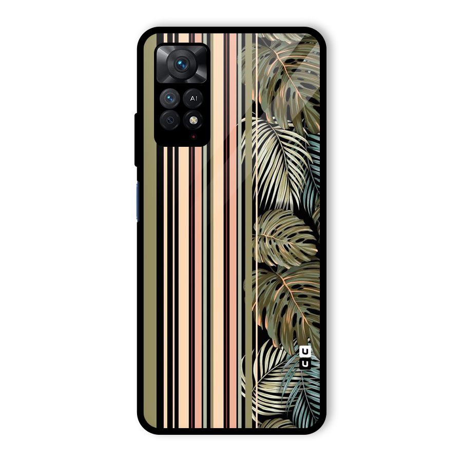Visual Art Leafs Glass Back Case for Redmi Note 11 Pro