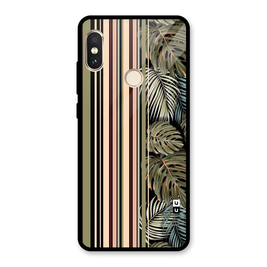 Visual Art Leafs Glass Back Case for Redmi Note 5 Pro