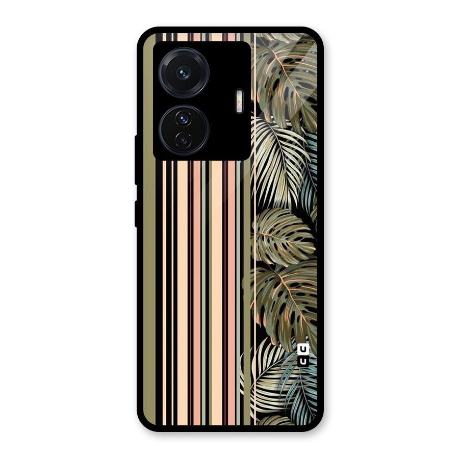 Visual Art Leafs Glass Back Case for Vivo T1 Pro