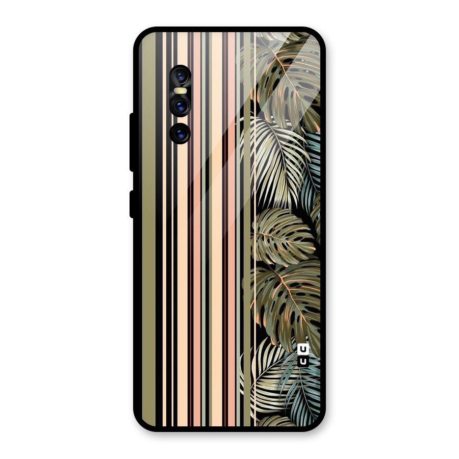 Visual Art Leafs Glass Back Case for Vivo V15 Pro