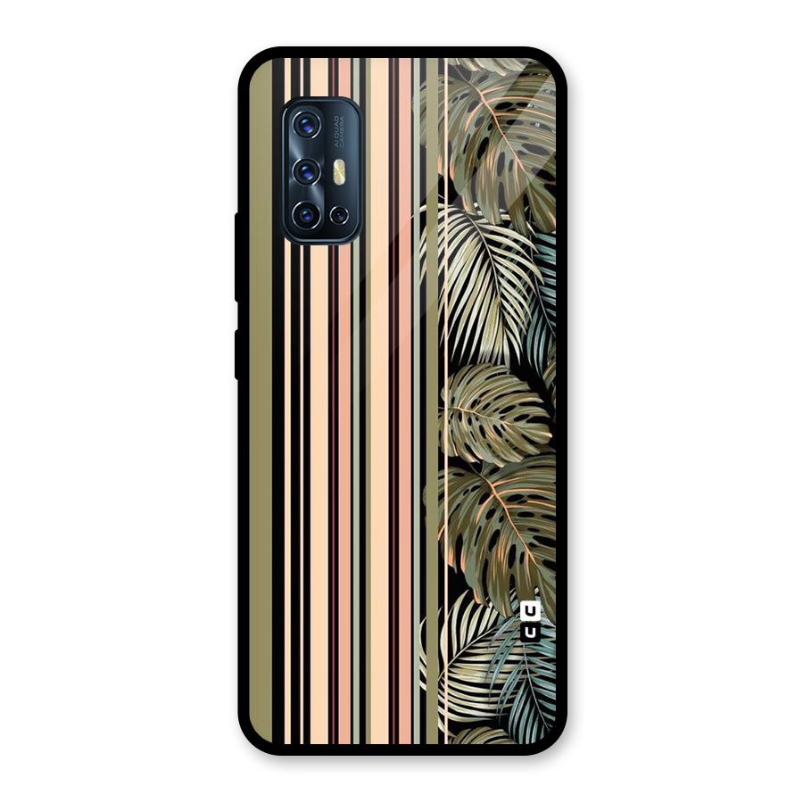 Visual Art Leafs Glass Back Case for Vivo V17