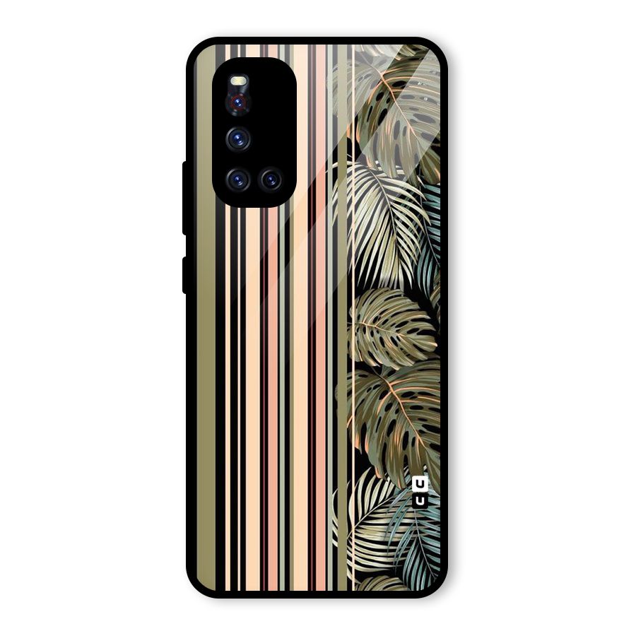 Visual Art Leafs Glass Back Case for Vivo V19
