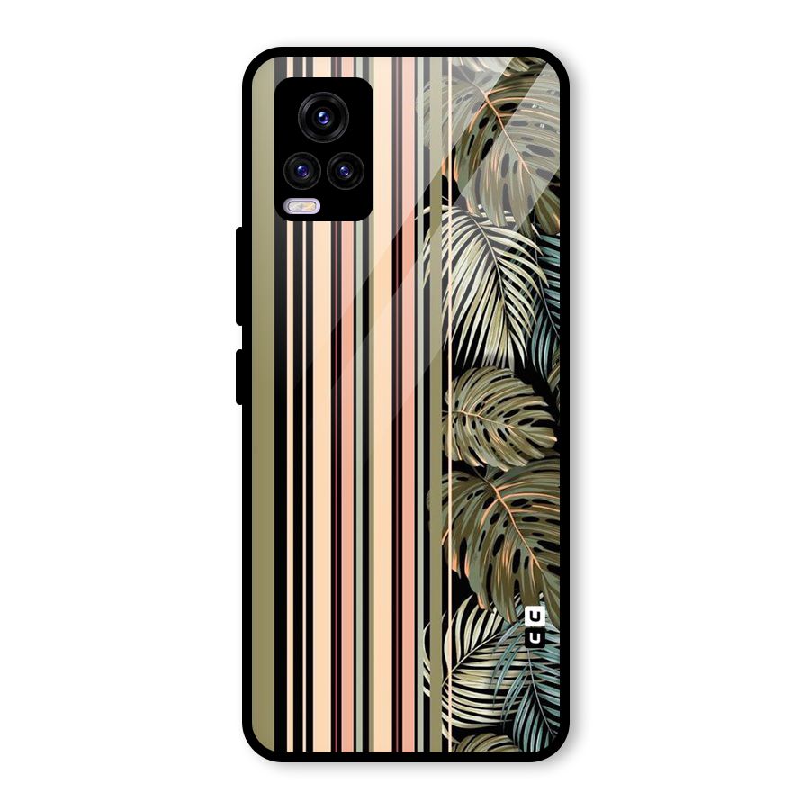 Visual Art Leafs Glass Back Case for Vivo V20