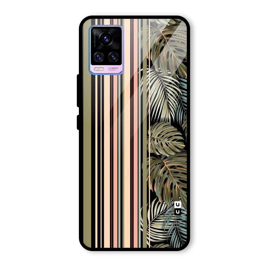 Visual Art Leafs Glass Back Case for Vivo V20 Pro