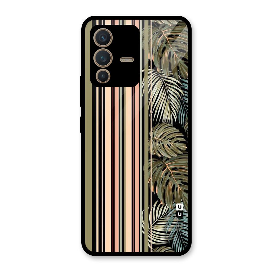 Visual Art Leafs Glass Back Case for Vivo V23 5G