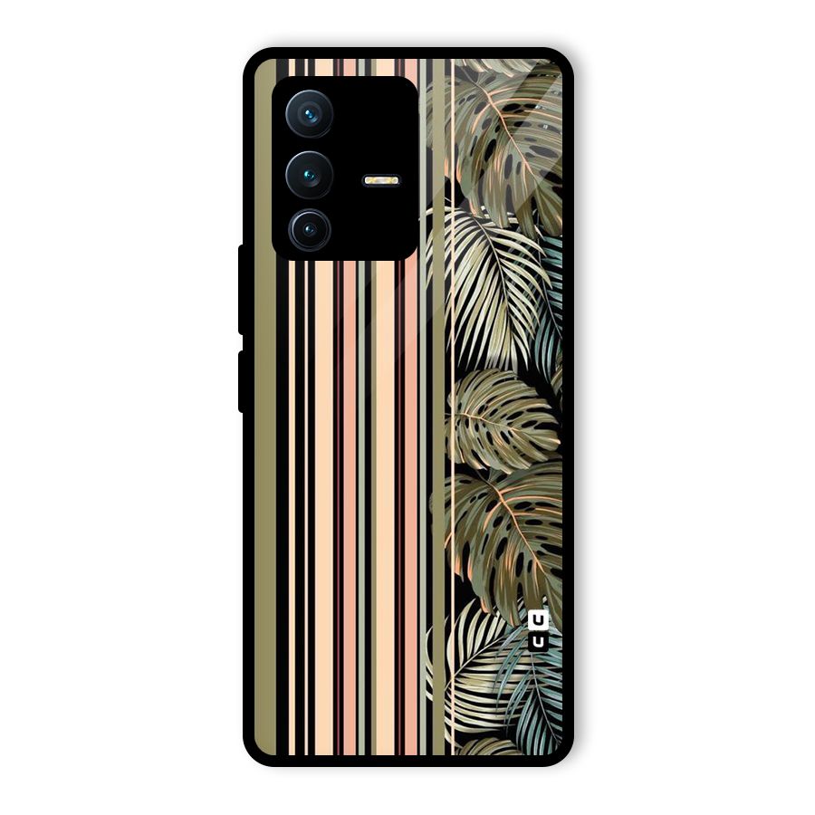 Visual Art Leafs Glass Back Case for Vivo V23 Pro