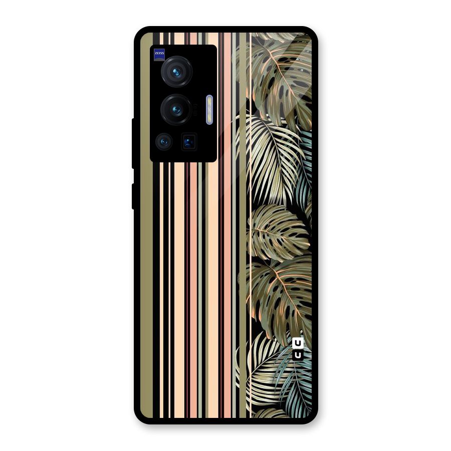 Visual Art Leafs Glass Back Case for Vivo X70 Pro