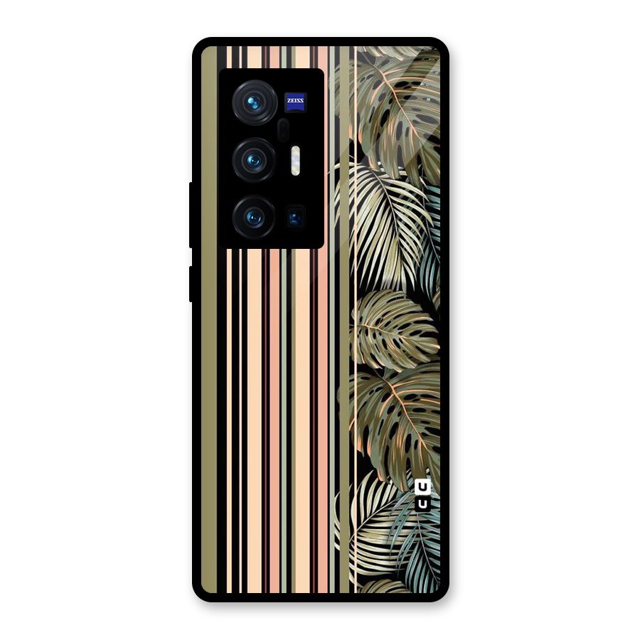 Visual Art Leafs Glass Back Case for Vivo X70 Pro Plus