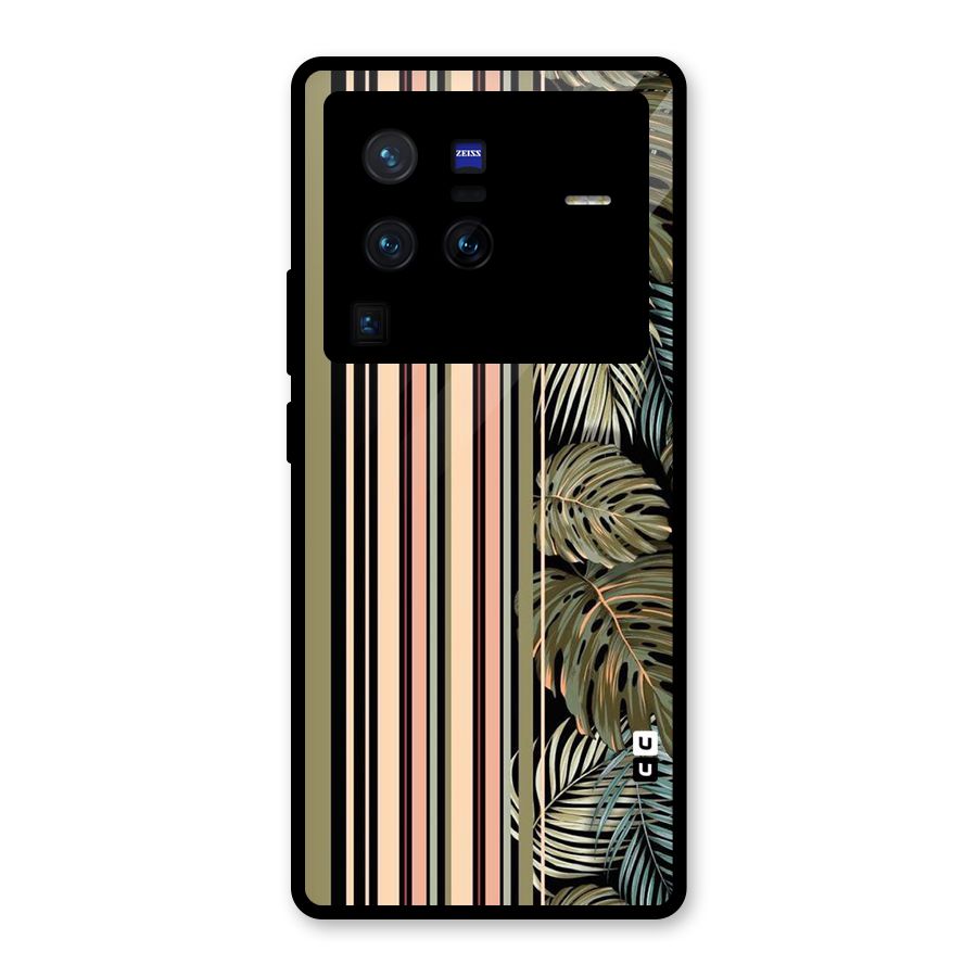 Visual Art Leafs Glass Back Case for Vivo X80 Pro