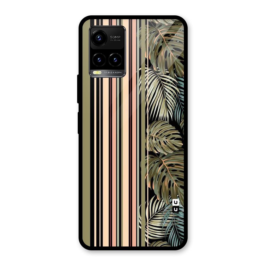 Visual Art Leafs Glass Back Case for Vivo Y21T