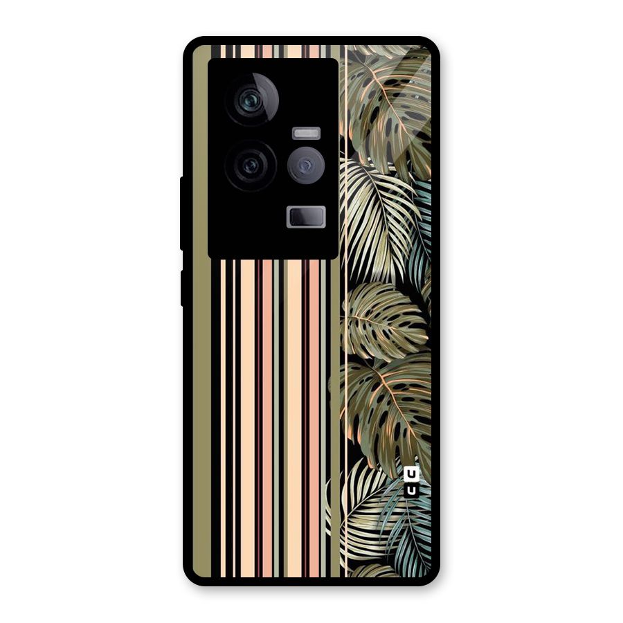 Visual Art Leafs Glass Back Case for Vivo iQOO 11 5G