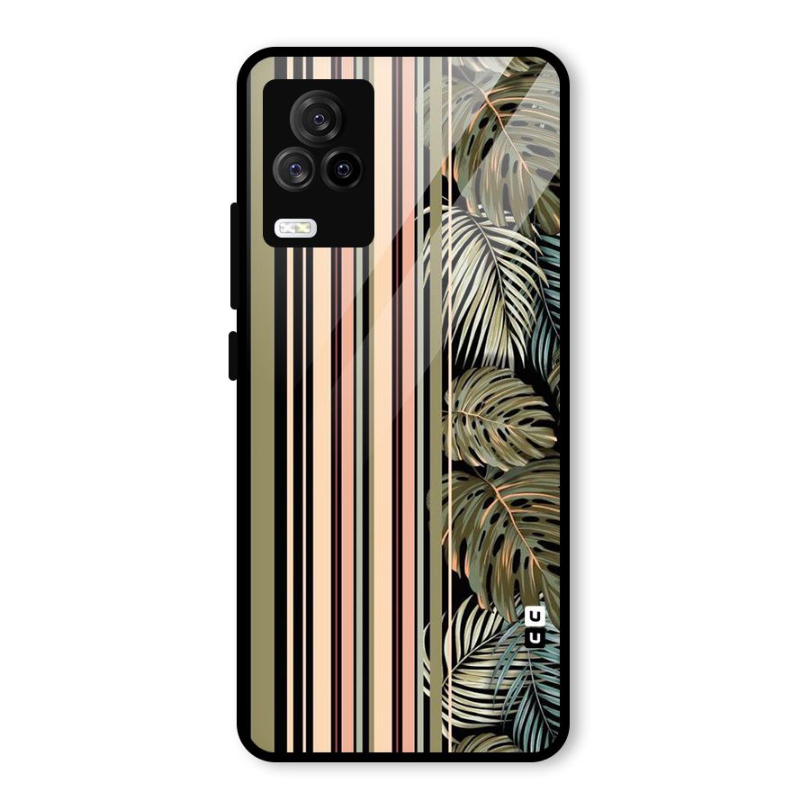 Visual Art Leafs Glass Back Case for Vivo iQOO 7 Legend 5G