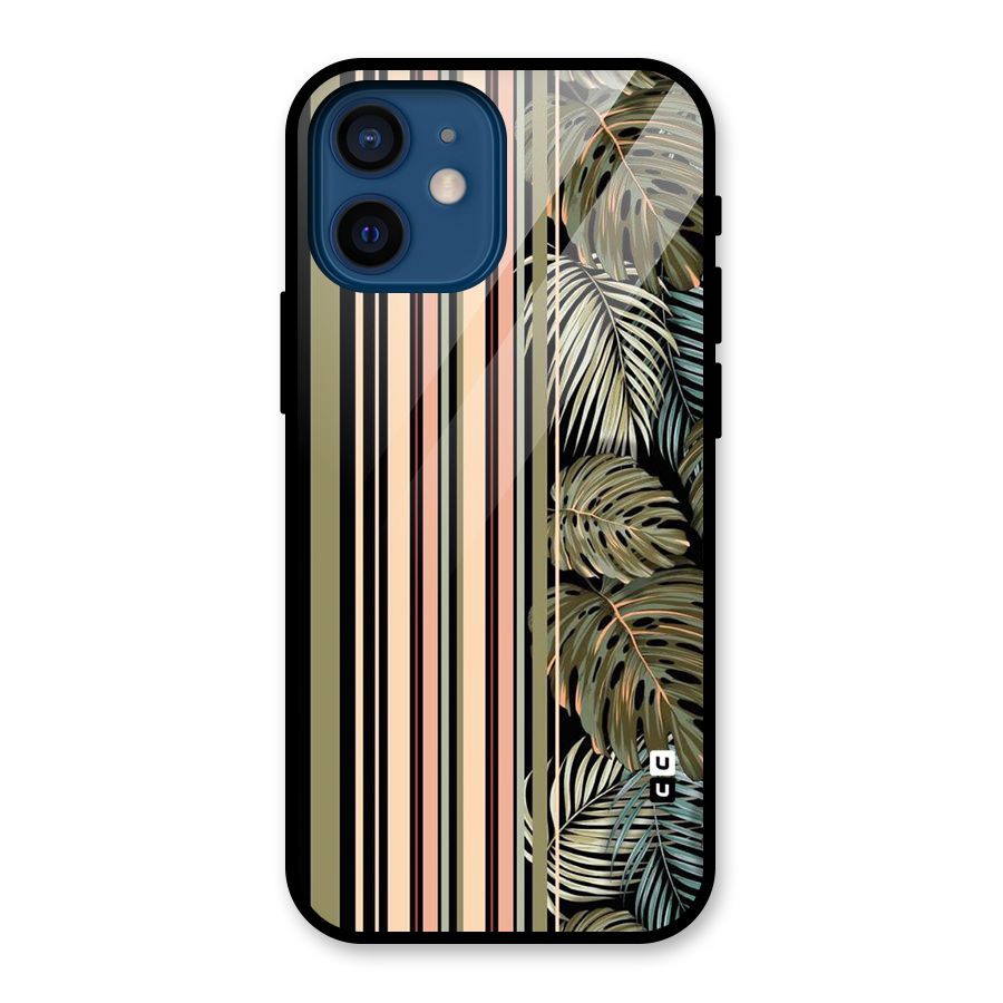 Visual Art Leafs Glass Back Case for iPhone 12 Mini