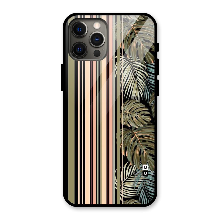 Visual Art Leafs Glass Back Case for iPhone 12 Pro Max