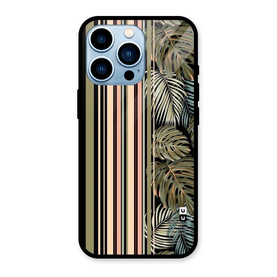 Visual Art Leafs Glass Back Case for iPhone 13 Pro