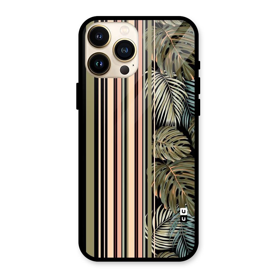 Visual Art Leafs Glass Back Case for iPhone 13 Pro Max
