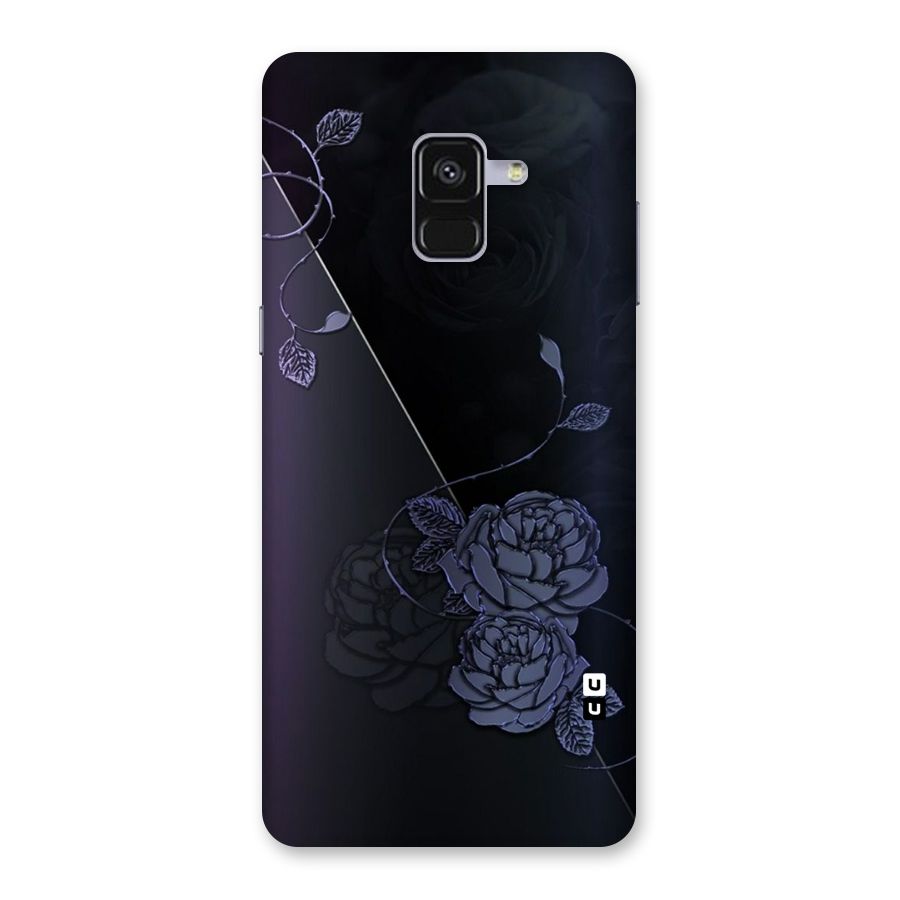 Voilet Floral Design Back Case for Galaxy A8 Plus