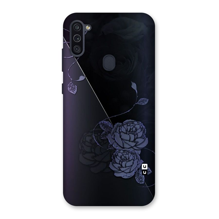 Voilet Floral Design Back Case for Galaxy M11