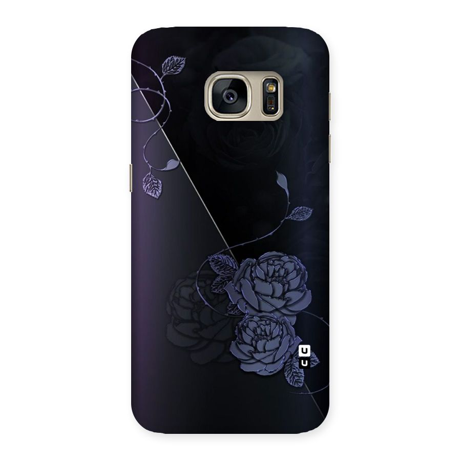Voilet Floral Design Back Case for Galaxy S7