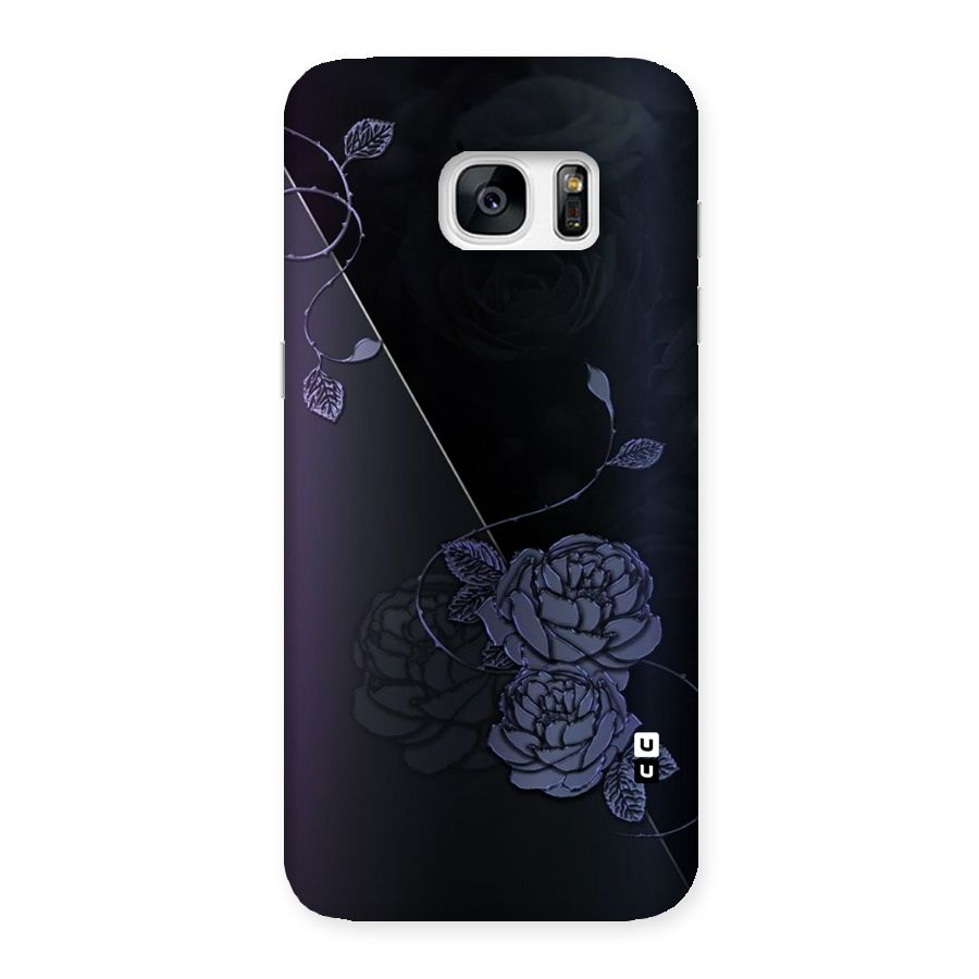 Voilet Floral Design Back Case for Galaxy S7 Edge