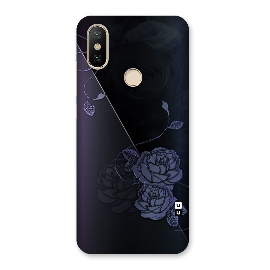 Voilet Floral Design Back Case for Mi A2