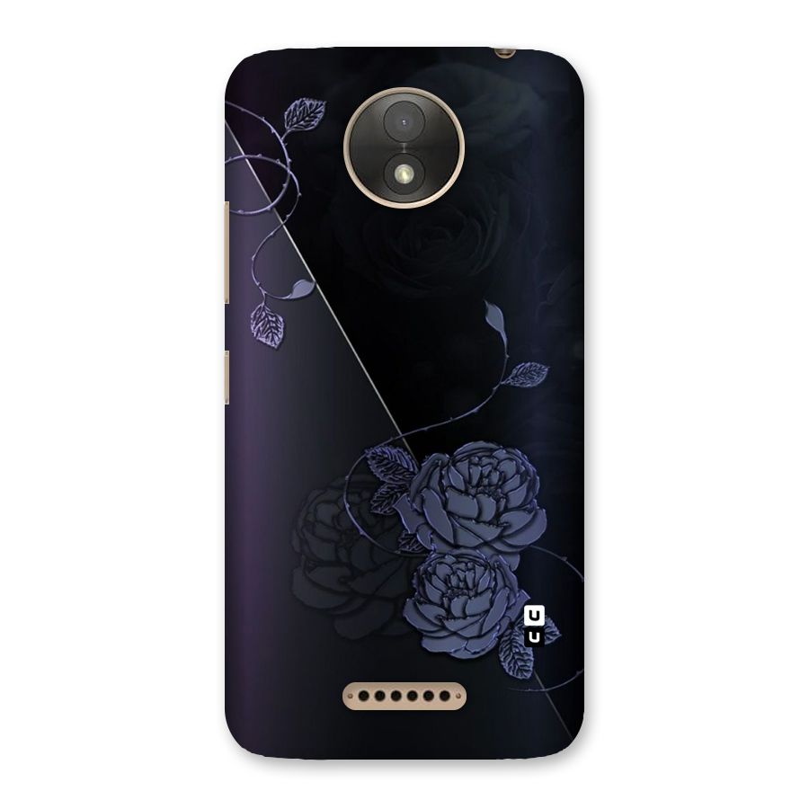 Voilet Floral Design Back Case for Moto C Plus