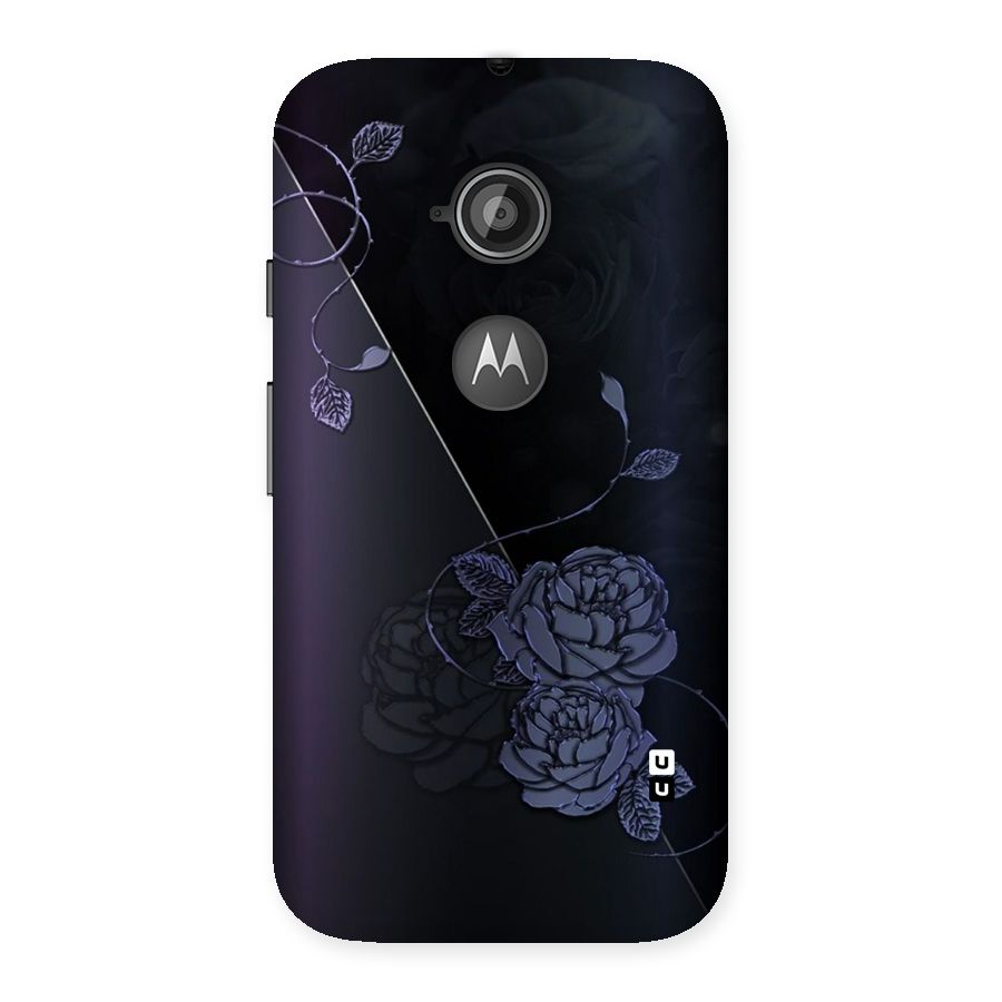 Voilet Floral Design Back Case for Moto E 2nd Gen