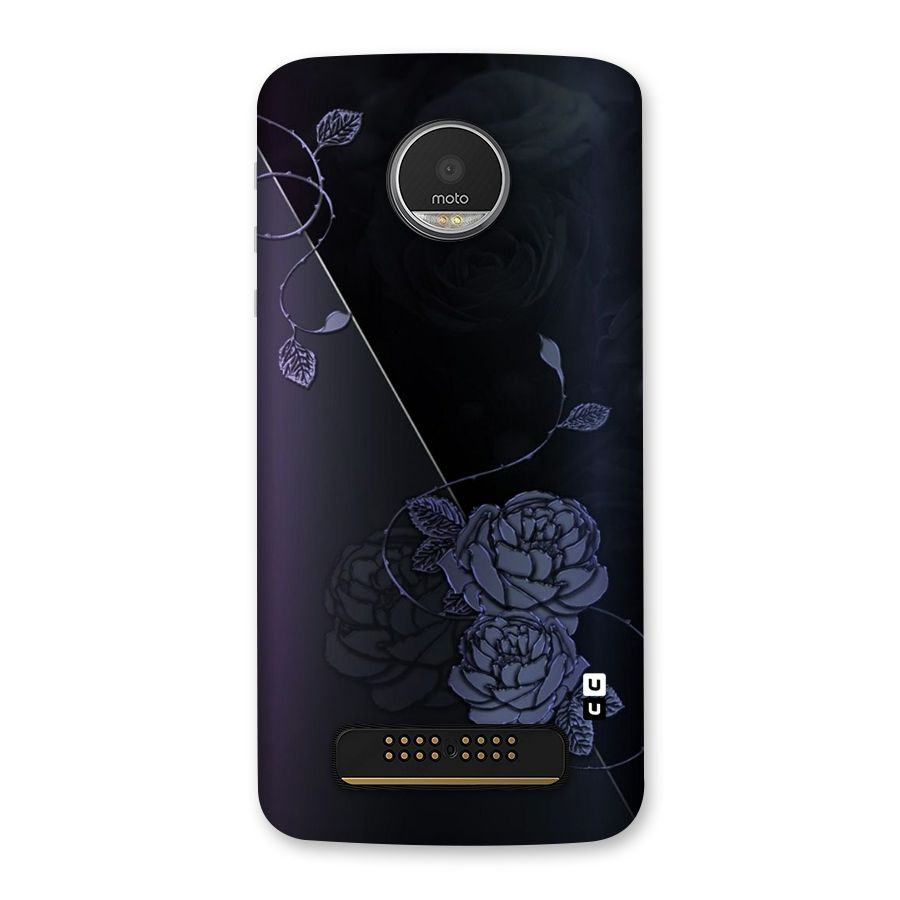 Voilet Floral Design Back Case for Moto Z Play