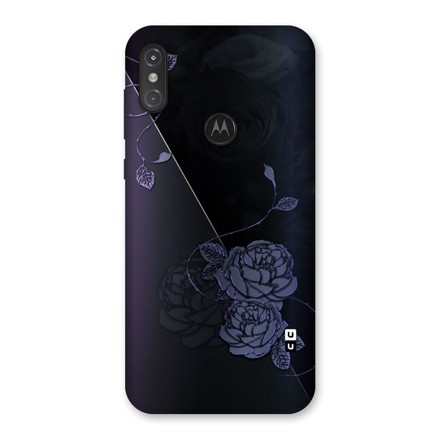 Voilet Floral Design Back Case for Motorola One Power