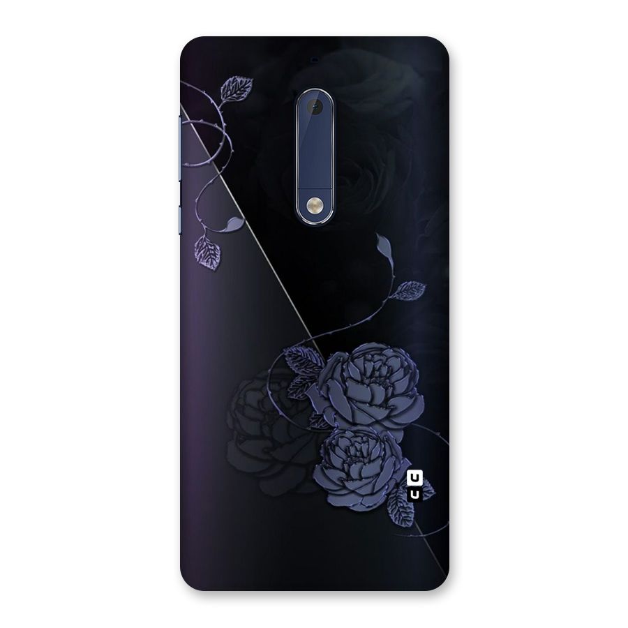 Voilet Floral Design Back Case for Nokia 5