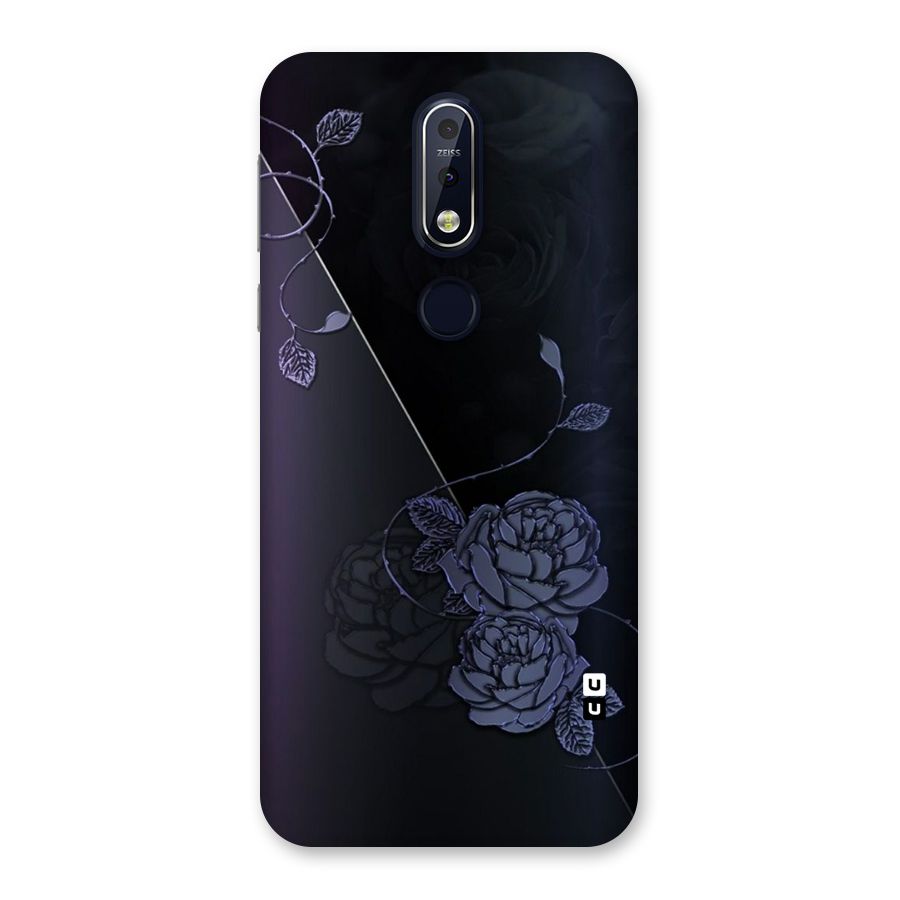 Voilet Floral Design Back Case for Nokia 7.1