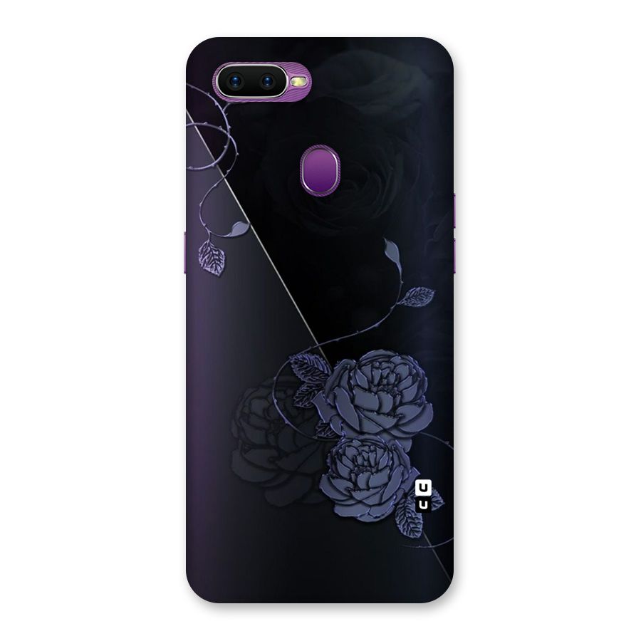 Voilet Floral Design Back Case for Oppo F9