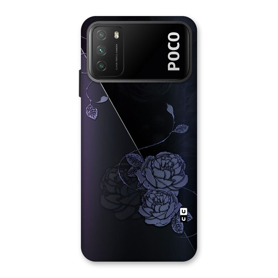 Voilet Floral Design Back Case for Poco M3